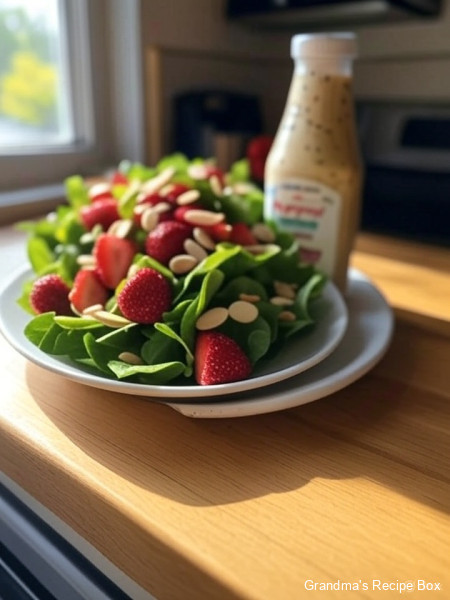 Strawberry and Almond Baby Green Salad